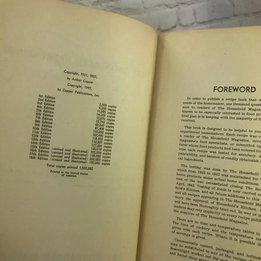 Vintage 1945 SEARCHLIGHT RECIPE cookbook homestead made from scratch